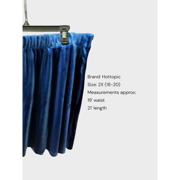 Hot Topic Skirt Women 2X(18-20) Velvet Velour Mini Skater Blue Punk Goth Grunge - Picture 2 of 7